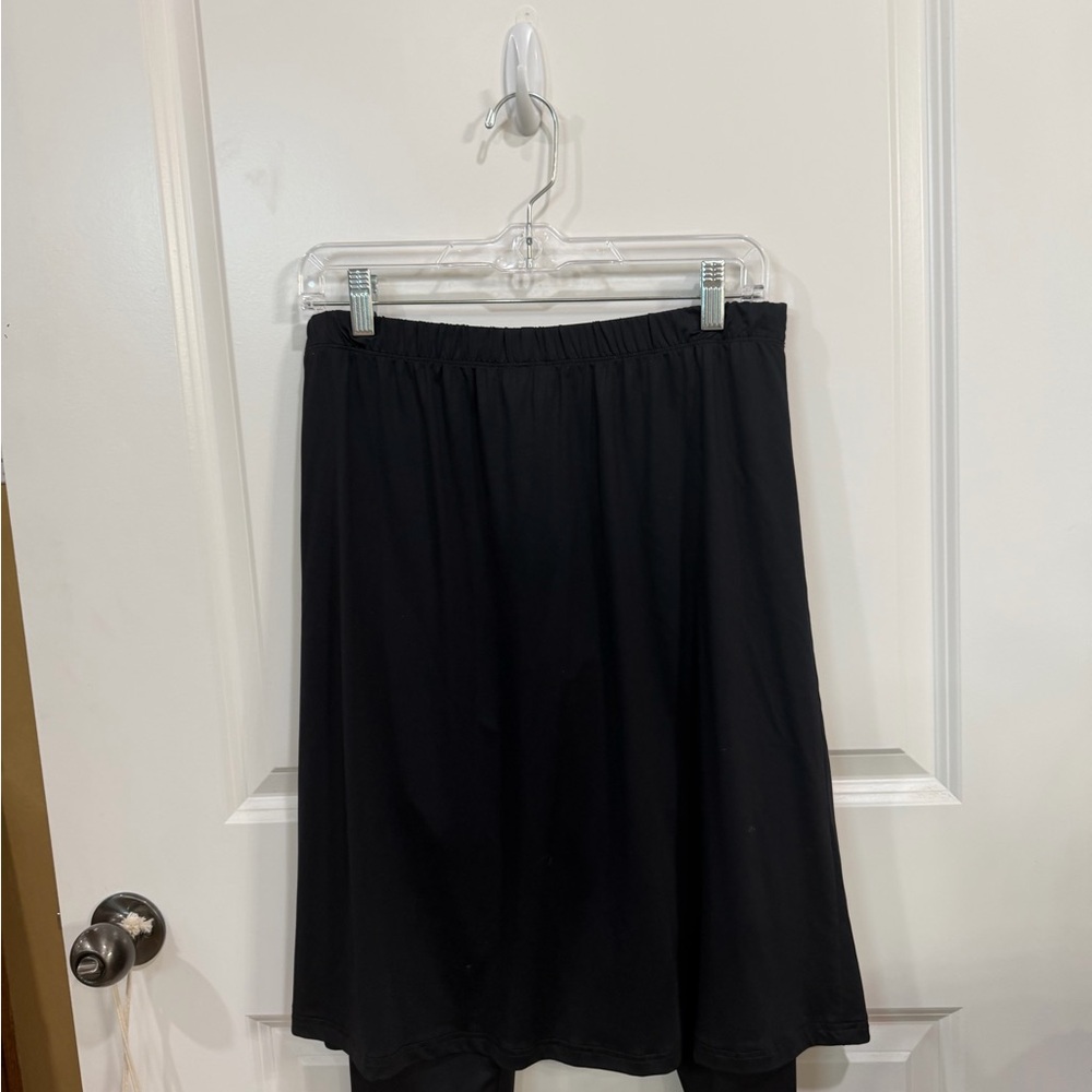 Black Women's A-Line Skirt with attached leggings